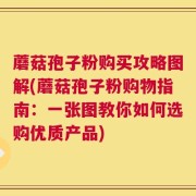 蘑菇孢子粉购买攻略图解(蘑菇孢子粉购物指南：一张图教你如何选购优质产品)