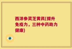 西洋参灵芝黄芪(提升免疫力，三种中药助力健康)