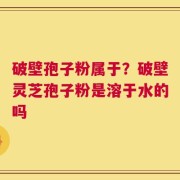 破壁孢子粉属于？破壁灵芝孢子粉是溶于水的吗