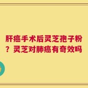 肝癌手术后灵芝孢子粉？灵芝对肺癌有奇效吗
