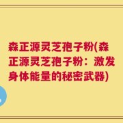 森正源灵芝孢子粉(森正源灵芝孢子粉：激发身体能量的秘密武器)