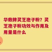 华敷牌灵芝孢子粉？灵芝孢子粉功效与作用及用量是什么