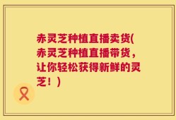 赤灵芝种植直播卖货(赤灵芝种植直播带货，让你轻松获得新鲜的灵芝！)
