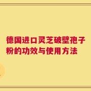 德国进口灵芝破壁孢子粉的功效与使用方法