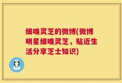 细嗅灵芝的微博(微博明星细嗅灵芝，贴近生活分享芝士知识)