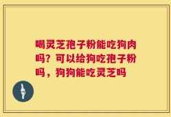 喝灵芝孢子粉能吃狗肉吗？可以给狗吃孢子粉吗，狗狗能吃灵芝吗