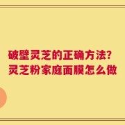 破壁灵芝的正确方法？灵芝粉家庭面膜怎么做