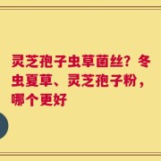 灵芝孢子虫草菌丝？冬虫夏草、灵芝孢子粉，哪个更好