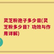 灵芝粉孢子多少目(灵芝粉多少目？功效与作用详解)