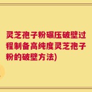灵芝孢子粉碾压破壁过程制备高纯度灵芝孢子粉的破壁方法)