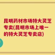 昆明药材市场特大灵芝专卖(昆明市场上唯一的特大灵芝专卖店)