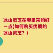 冰山灵芝在哪里采购好一点(如何购买优质的冰山灵芝？)