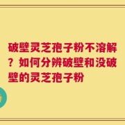 破壁灵芝孢子粉不溶解？如何分辨破壁和没破壁的灵芝孢子粉