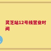 灵芝站12号线营业时间