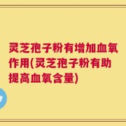 灵芝孢子粉有增加血氧作用(灵芝孢子粉有助提高血氧含量)