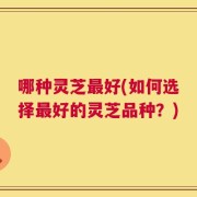 哪种灵芝最好(如何选择最好的灵芝品种？)