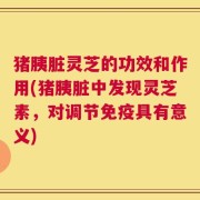 猪胰脏灵芝的功效和作用(猪胰脏中发现灵芝素，对调节免疫具有意义)