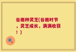 谷雨种灵芝(谷雨时节，灵芝成长，满满收获！)