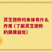 灵芝孢粉对身体有什么作用 (了解灵芝孢粉的健康益处)