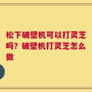 松下破壁机可以打灵芝吗？破壁机打灵芝怎么做