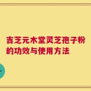 吉芝元木堂灵芝孢子粉的功效与使用方法