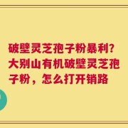 破壁灵芝孢子粉暴利？大别山有机破壁灵芝孢子粉，怎么打开销路