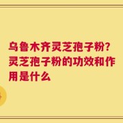乌鲁木齐灵芝孢子粉？灵芝孢子粉的功效和作用是什么