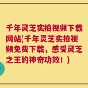 千年灵芝实拍视频下载网站(千年灵芝实拍视频免费下载，感受灵芝之王的神奇功效！)