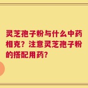灵芝孢子粉与什么中药相克？注意灵芝孢子粉的搭配用药？