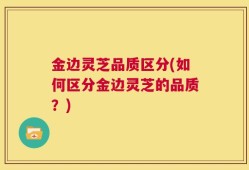 金边灵芝品质区分(如何区分金边灵芝的品质？)