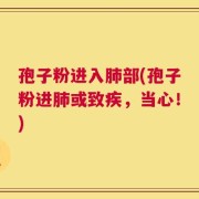 孢子粉进入肺部(孢子粉进肺或致疾，当心！)