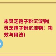 未灵芝孢子粉沉淀物(灵芝孢子粉沉淀物：功效与用法)