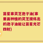 苗星寨灵芝孢子油(寨里面种植的灵芝提炼出的孢子油能让苗星光芒四射)