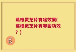 葛根灵芝片有啥效果(葛根灵芝片有哪些功效？)