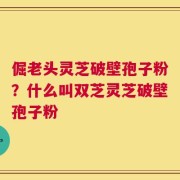 倔老头灵芝破壁孢子粉？什么叫双芝灵芝破壁孢子粉