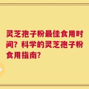 灵芝孢子粉最佳食用时间？科学的灵芝孢子粉食用指南？