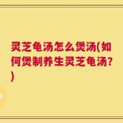 灵芝龟汤怎么煲汤(如何煲制养生灵芝龟汤？)