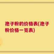 孢子粉的价格表(孢子粉价格一览表)