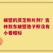 破壁的灵芝粉片剂？吉林敖东破壁孢子粉没有小看帽标
