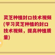 灵芝种植封口技术视频(学习灵芝种植的封口技术视频，提高种植质量)