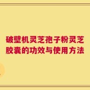 破壁机灵芝孢子粉灵芝胶囊的功效与使用方法