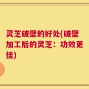 灵芝破壁的好处(破壁加工后的灵芝：功效更佳)