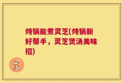 炖锅能煮灵芝(炖锅新好帮手，灵芝煲汤美味招)