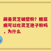 藏善灵芝破壁粉？糖尿病可以吃灵芝孢子粉吗，为什么