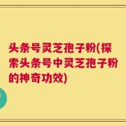 头条号灵芝孢子粉(探索头条号中灵芝孢子粉的神奇功效)