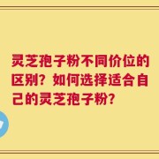 灵芝孢子粉不同价位的区别？如何选择适合自己的灵芝孢子粉？