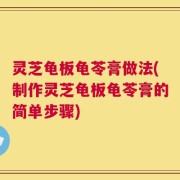 灵芝龟板龟苓膏做法(制作灵芝龟板龟苓膏的简单步骤)