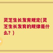 灵芝生长发育规定(灵芝生长发育的规律是什么？)