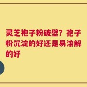 灵芝袍子粉破壁？孢子粉沉淀的好还是易溶解的好