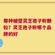 那种破壁灵芝孢子粉颗粒？灵芝孢子粉哪个品牌的好